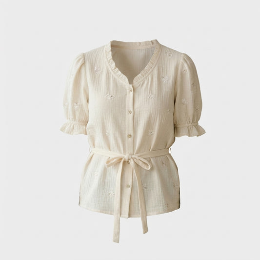 Blusa de algodão bege